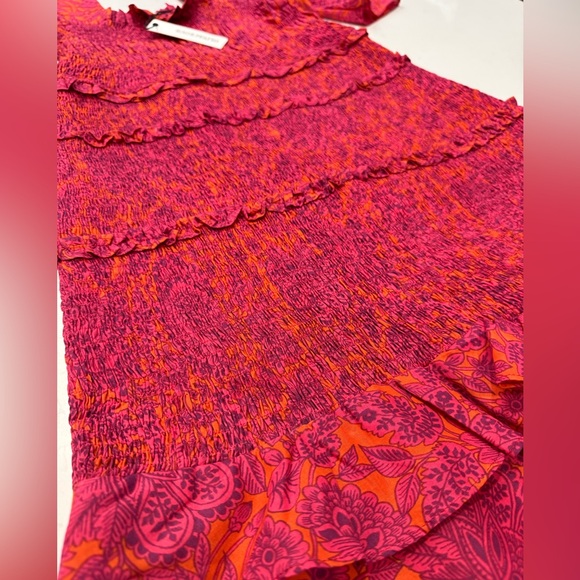 NWT Olivaceous Orange and Pink Smocked Dress - Picture 2 of 6